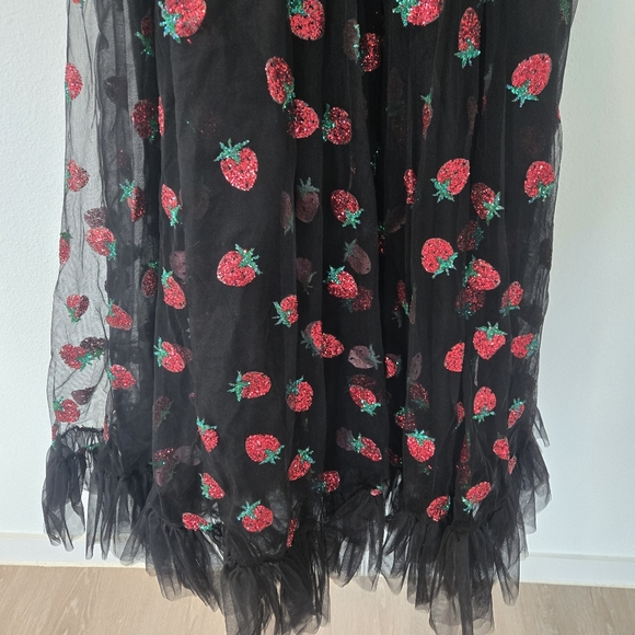 Lirika Matoshi Black Strawberry Dress tulle goth cottage core Small - Picture 10 of 17